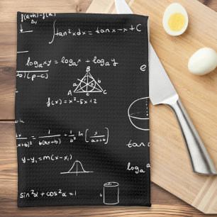 Simple Math Formulas Equations Handwritten Algebra Tea Towel