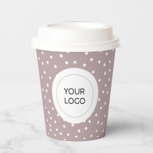 Simple Mauve Minimal Business Logo Custom Paper Cups