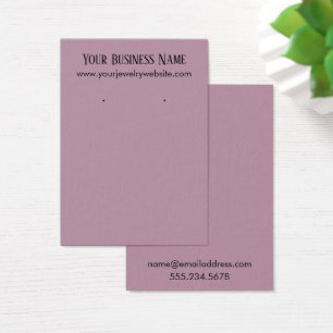 Simple Mauve Pink Earring Holder Display Cards