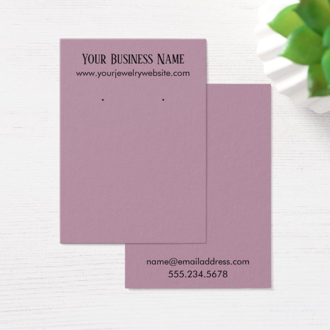Simple Mauve Pink Earring Holder Display Cards (Desk)