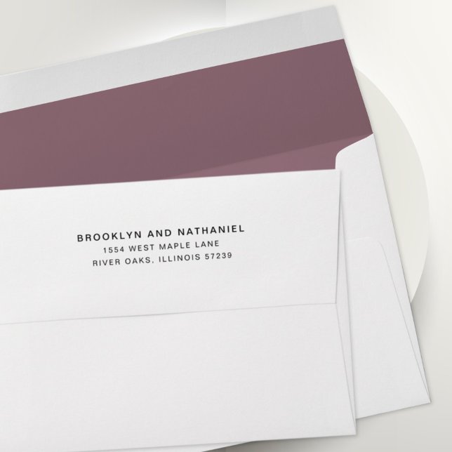 Simple Mauve Return Address Lined Envelope (Creator Uploaded)