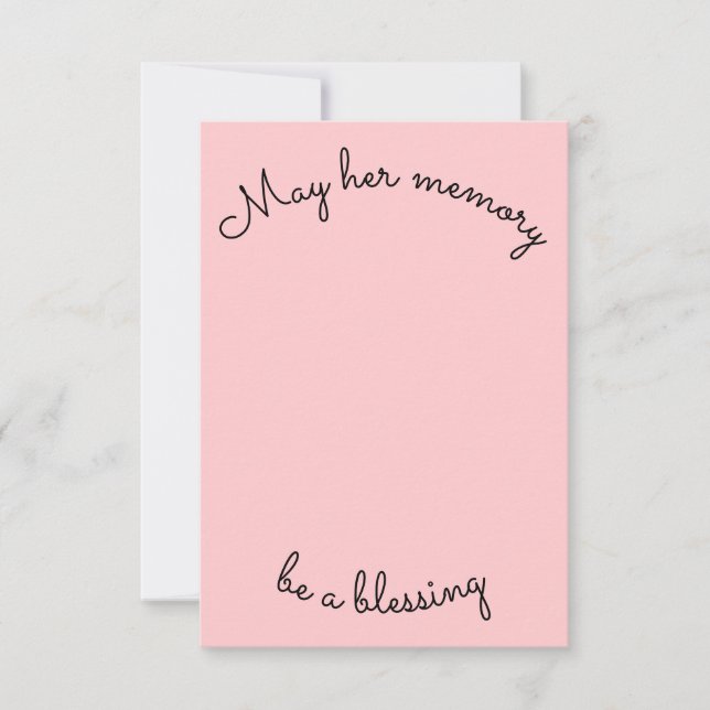 Simple May Her Memory Be A Blessing Sympathy Card (Front)