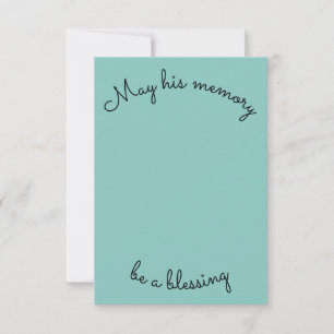 Simple May His Memory Be A Blessing Sympathy Card