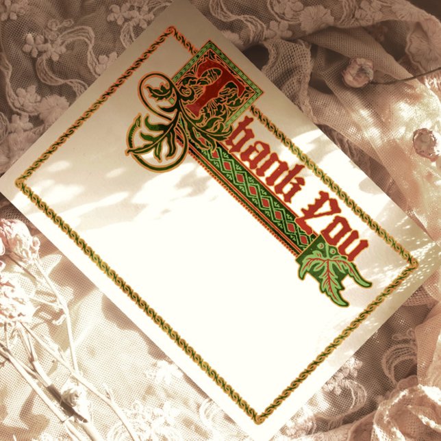 Simple Mediaeval Illuminated Thank You Card  (Creator Uploaded)