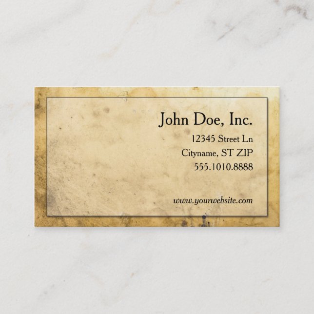 Simple Mediaeval parchment business cards (Front)