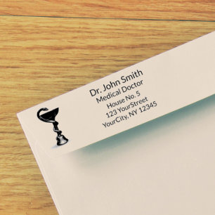 Simple Medical Bowl of Hygieia Snake Black White Self-inking Stamp