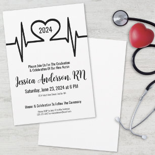 Simple Medical Nursing School Graduation Invitation