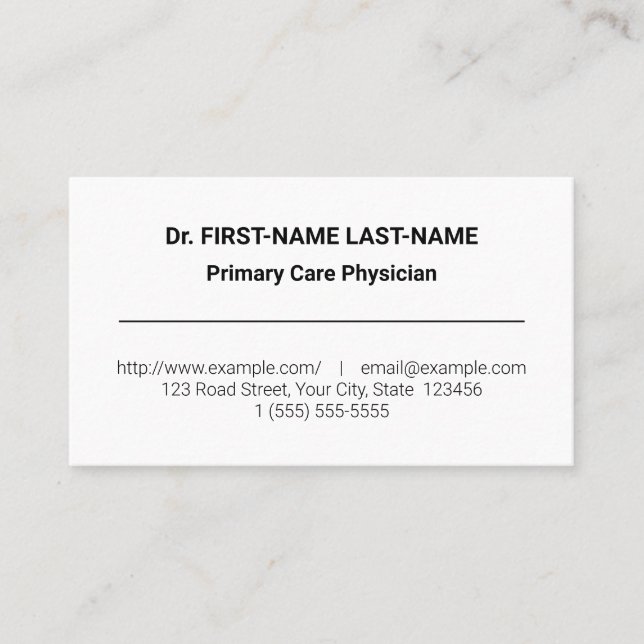 Simple Medical Professional Business Card (Front)