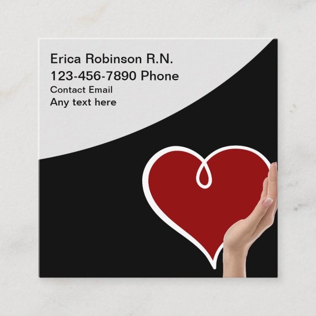 Simple Medical Registered Nurse Theme  Square Business Card (Front)