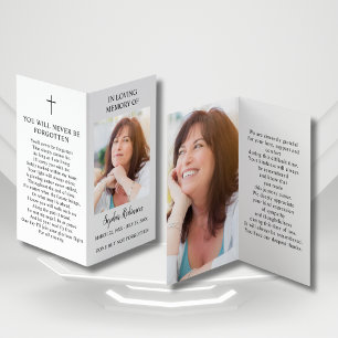Simple Memorial 2 Photo Folder Prayer Card