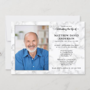 Simple Memorial Celebration Of Life Photo Funeral Invitation