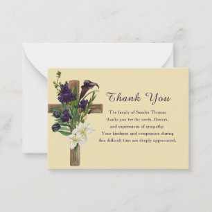Simple Memorial Classic Elegant Floral Bereavement Card