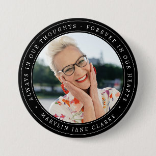 Simple Memorial Funeral Remembrance Photo  7.5 Cm Round Badge