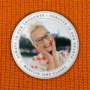 Simple Memorial Funeral Remembrance Photo  7.5 Cm Round Badge