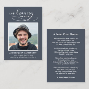Simple Memorial Photo Funeral Card