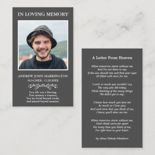 Simple Memorial Photo Funeral Card