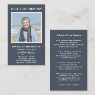 Simple Memorial Photo Funeral Card