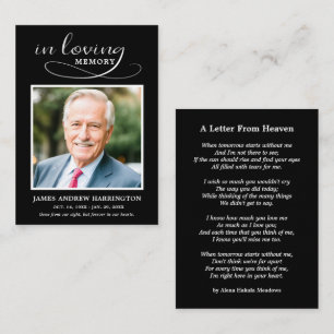 Simple Memorial Photo Funeral Card