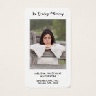 Simple Memorial Photo Sympathy Funeral Prayer Card