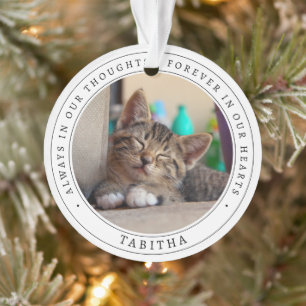 Simple Memorial Remembrance Cat Pet Photo Ornament
