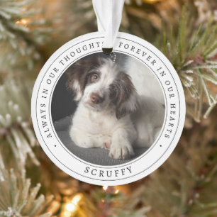 Simple Memorial Remembrance Dog Pet Photo Ornament