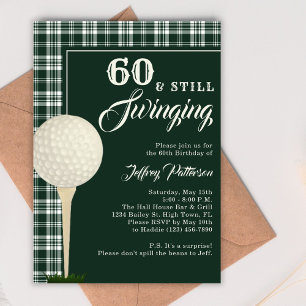 Simple Men's Golf Milestone Birthday Party Invitation