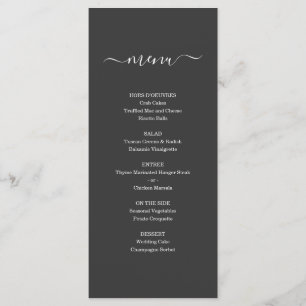 Simple Menu for Wedding or other Special Occasion