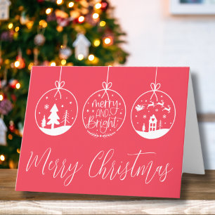 Simple Merry And Bright Christmas Holiday Card