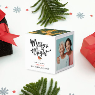 Simple Merry And Bright Christmas Photo Memories Favour Box