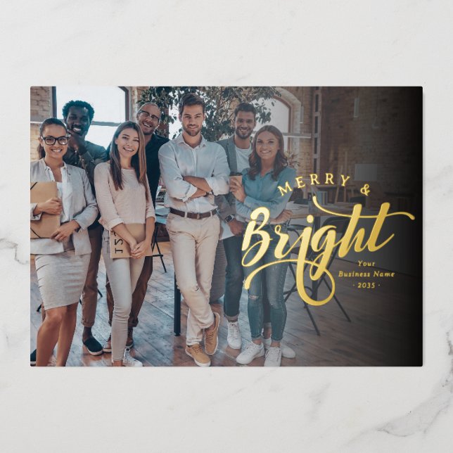 Simple Merry and Bright Script Business Logo Photo (Front)