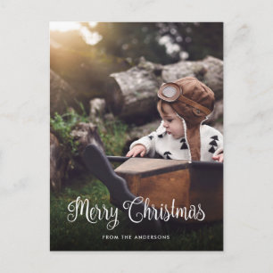 Simple Merry Christmas 2 Photo Postcards