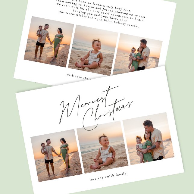 simple merry christmas | 6 photo collage happy holiday card (Creator Uploaded)