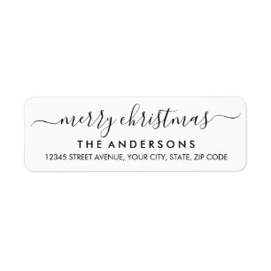 Simple Merry Christmas Black Script Holiday