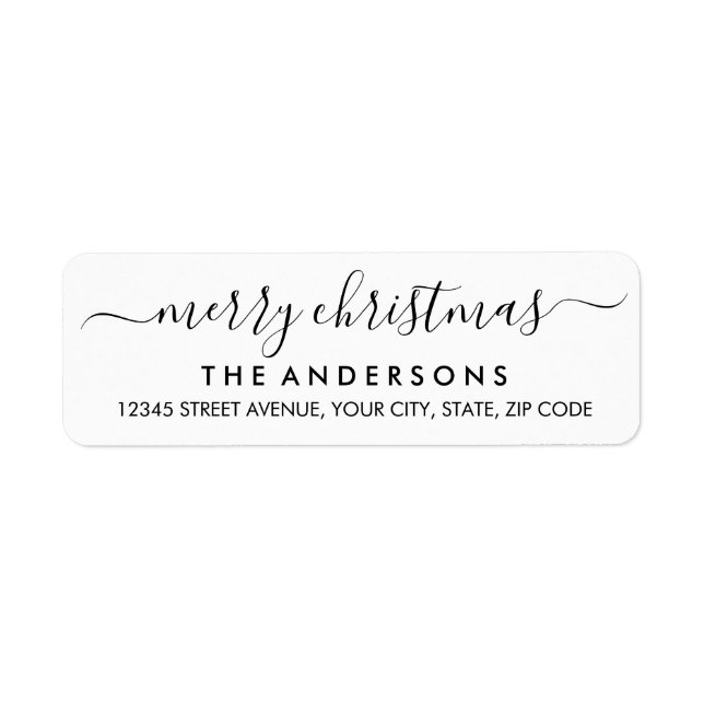 Simple Merry Christmas Black Script Holiday (Front)