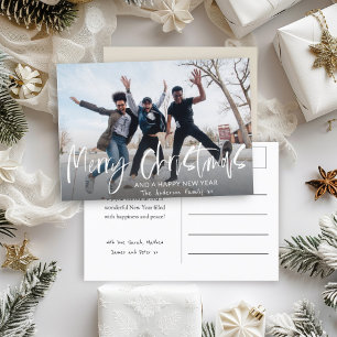 Simple Merry Christmas Calligraphy 1 Photo Postcard