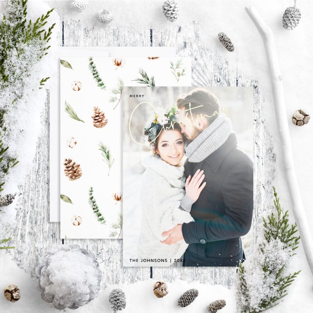 Simple Merry Christmas Cotton Winter Wedding Photo (Creator Uploaded)