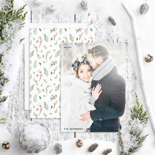 Simple Merry Christmas Forest Berry Wedding Photo