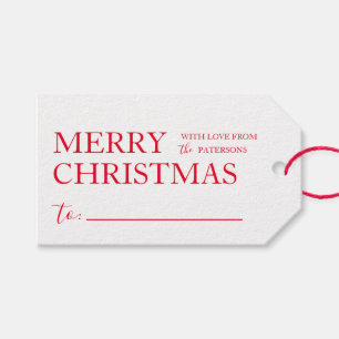 Simple Merry Christmas Gift Present Tags