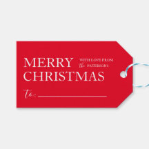 Simple Merry Christmas Gift Present Tags
