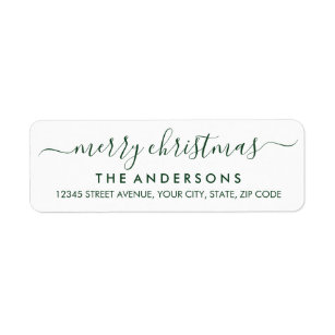 Simple Merry Christmas Green Modern Script Holiday