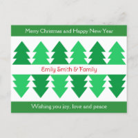 Simple Merry Christmas Green Tree Design