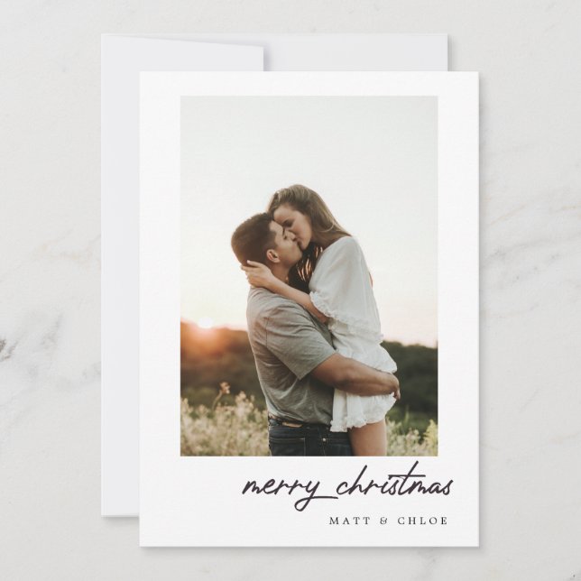 Simple Merry Christmas Photo Card (Front)