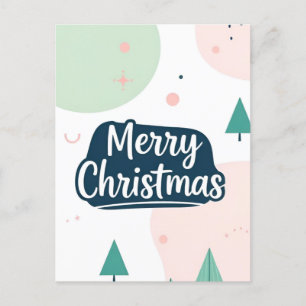 simple merry christmas postcard