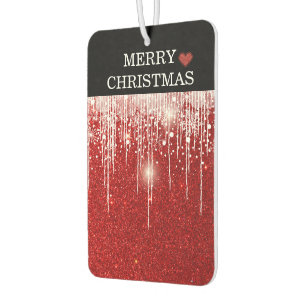 Simple Merry Christmas Red Car Air Freshener