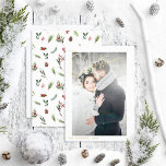 Simple Merry Christmas Red Winter Wedding Photo<br><div class="desc">Are you looking for a unique and beautiful way to send holiday cheer to your friends and loved ones? Look no further than this Simple Merry Christmas Warm Red Winter Wedding Photo Foil Holiday Card! This gorgeous card features your favourite wedding photo, with the word "Christmas" in real gold, silver...</div>