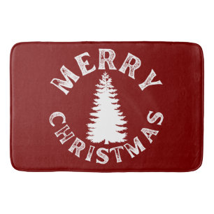 SIMPLE MERRY CHRISTMAS TREE BATH MAT
