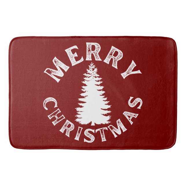 SIMPLE MERRY CHRISTMAS TREE BATH MAT (Front)