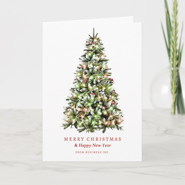 Simple Merry Christmas Tree Holiday Corporate  (Front)