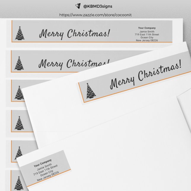 Simple Merry Christmas Tree Return Address Wrap Around Label (Simple Merry Christmas Tree Return Address Wrap Around Label)