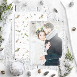 Simple Merry Christmas Winter Berry Wedding Photo<br><div class="desc">Introducing our stunning Simple Merry Christmas Warm Winter Berry Wedding Photo Foil Holiday Card! This beautiful card features the word "Christmas" in real gold, silver or rose gold foil hand lettered script that adds a touch of elegance. The front of the card features a full bleed wedding photo, and you...</div>